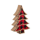 Winter Grove Table Décor Buffalo Check Tree Wood, CDU, 5"H