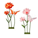 Peony Flowers and Butterfly Paper Artificial Decor, Asst, 55"H