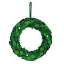 Holiday Poinsettia Wreath Holly Fabric, 14.5"