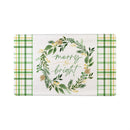 Shades of Emerald Wreath Anti-Fatigue Mat, "Merry Bright", 30"x18"