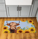 Harvest Blossom Highland Cow and Sunflowers Anti-Fatigue Mat, 40"x20"