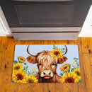 Harvest Blossom Highland Cow and Sunflowers Anti-Fatigue Mat, 30"x18"