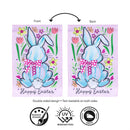 Happy Easter Bunny With Bow Applique Flag Garden