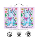 Happy Easter Bunny With Bow Applique Flag House