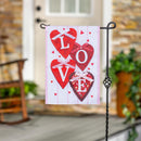 Love Hearts Applique Flag Garden