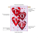 Love Hearts Applique Flag House
