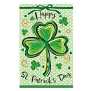 Happy St. Patrick's Day Shamrock Applique House Flag