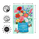 Cottage Garden Floral Kindness Applique Flag Garden