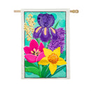 Spring Has Sprung Bloom Applique Flag House