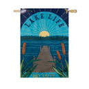 Lake Life No Salty Beaches Here! Applique Flag House