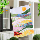 Hillside Pasture Valleys Applique Flag House