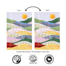 Hillside Pasture Valleys Applique Flag House