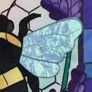 Lavender Honey Bee Applique House Flag