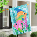 Funky Tropical Fish Applique House Flag