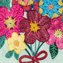 Homespun Bouquet Applique Flag House