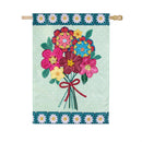 Homespun Bouquet Applique Flag House