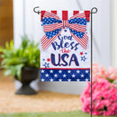 Bless The USA Bow Applique Garden Flag