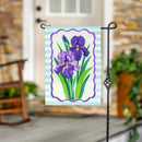 Patterned Irises Applique Flag Garden