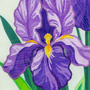 Patterned Irises Applique Flag Garden