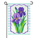 Patterned Irises Applique Flag Garden
