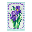 Patterned Irises Applique Flag House