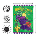 Mardi Gras Time Applique Flag Garden