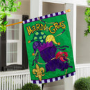 Mardi Gras Time Applique Flag House