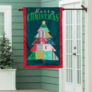 Quilted Christmas Tree Applique Flag House