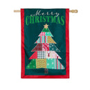 Quilted Christmas Tree Applique Flag House