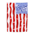 Red White and Bows Applique Garden Flag