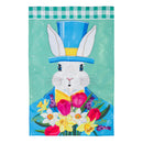 Mister Easter Bunny Applique Garden Flag