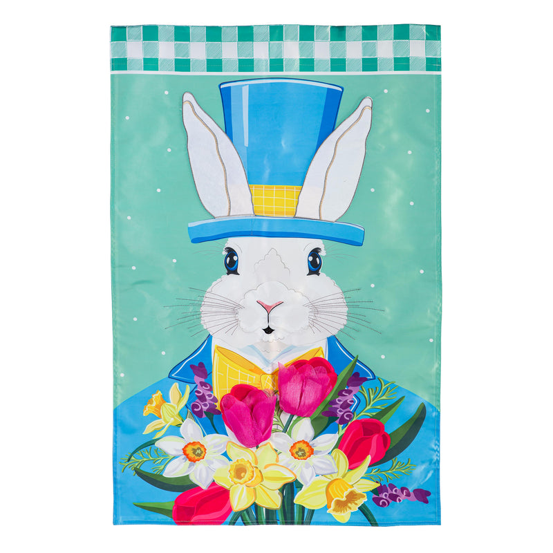 Mister Easter Bunny Applique Garden Flag