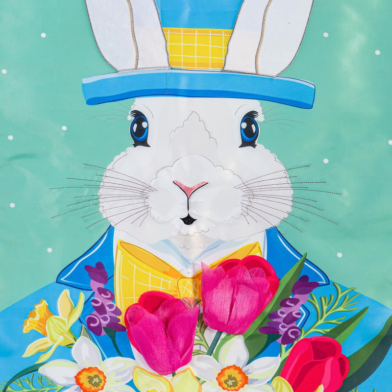 Mister Easter Bunny Applique Garden Flag