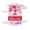 Valentine's Day Icons Applique Flag House