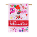 Valentine's Day Icons Applique Flag House
