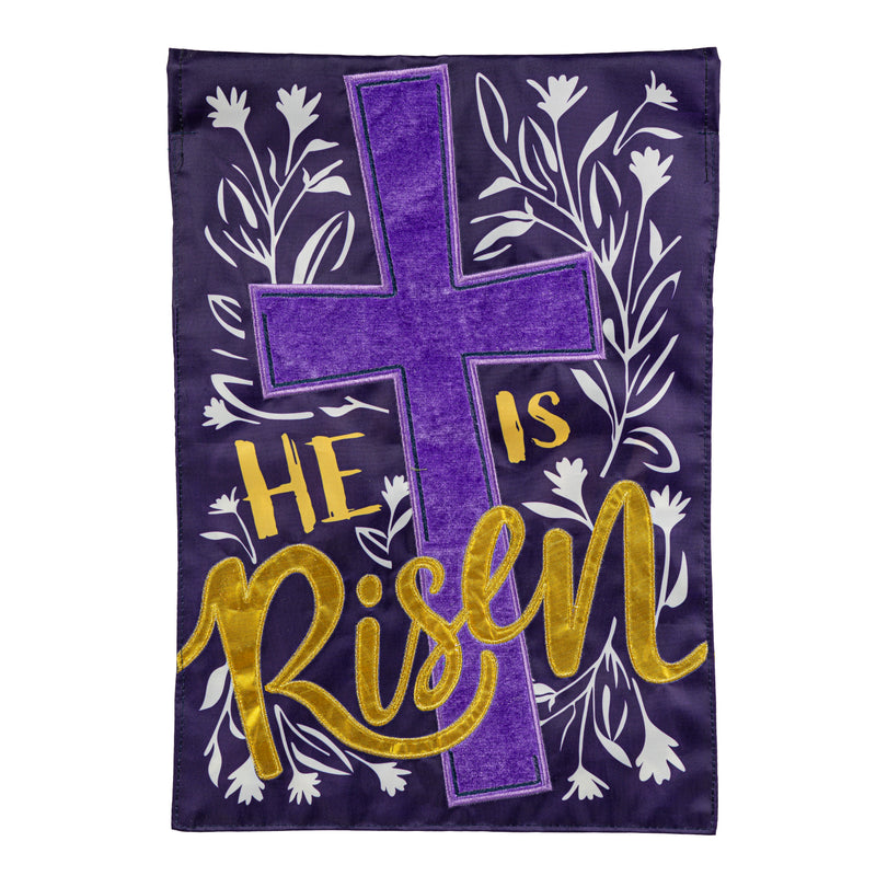 He Is Risen Applique Garden Flag