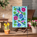Hummingbird & Morning Glories Applique Flag Garden