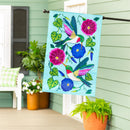 Hummingbird & Morning Glories Applique Flag House