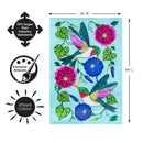 Hummingbird & Morning Glories Applique Flag House