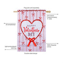 Happy Valentine's Day Bows Applique Flag House