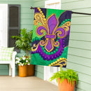 Patterned Fleur De Lis Applique Flag House