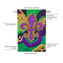 Patterned Fleur De Lis Applique Flag House