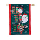 Ho Ho Ho Christmas Icons Applique Flag House