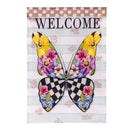 Courtly Check Butterfly Applique Garden Flag