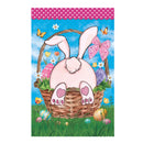 Basket Bunny Applique Garden Flag