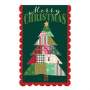 Quilted Christmas Tree Applique Flag Garden