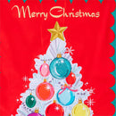 Vintage Christmas Tree Applique Flag With Rippled Edge House