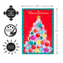 Vintage Christmas Tree Applique Flag With Rippled Edge House