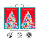 Vintage Christmas Tree Applique Flag With Rippled Edge House