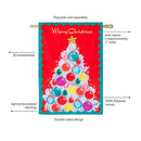 Vintage Christmas Tree Applique Flag With Rippled Edge House